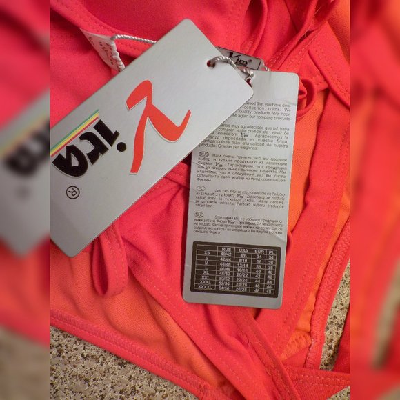 *Neon Orange Cut-Out Bikini Swimsuit- Size S - Picture 4 of 5